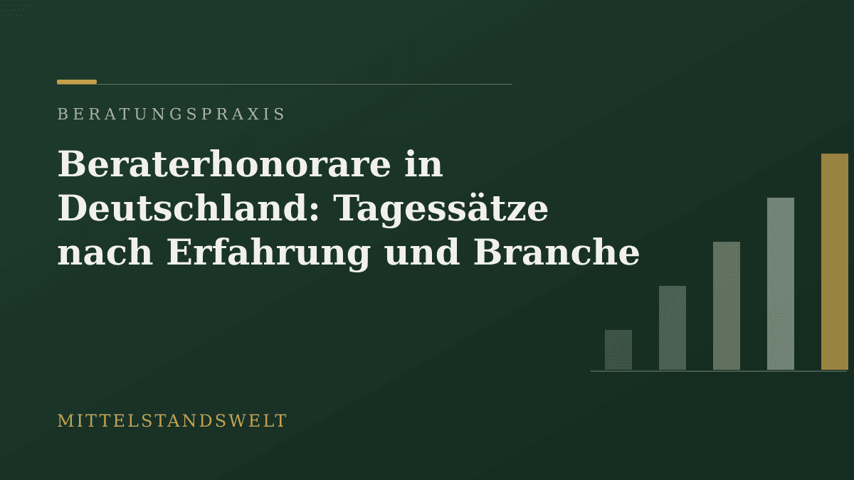 Illustration in der Magazin-Palette der Mittelstandswelt zum Artikel „Beraterhonorare in Deutschland: Tagessätze nach Erfahrung und Branche"